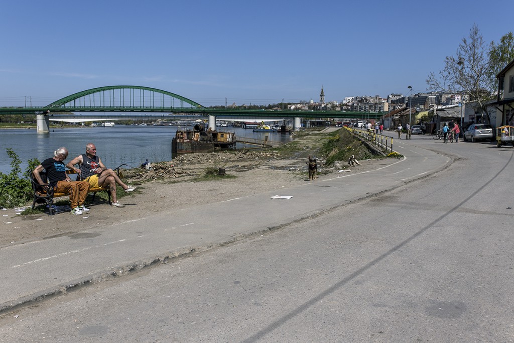 The underdeveloped part of the waterfront, enjoyed by people walking parellel to the Sava. 